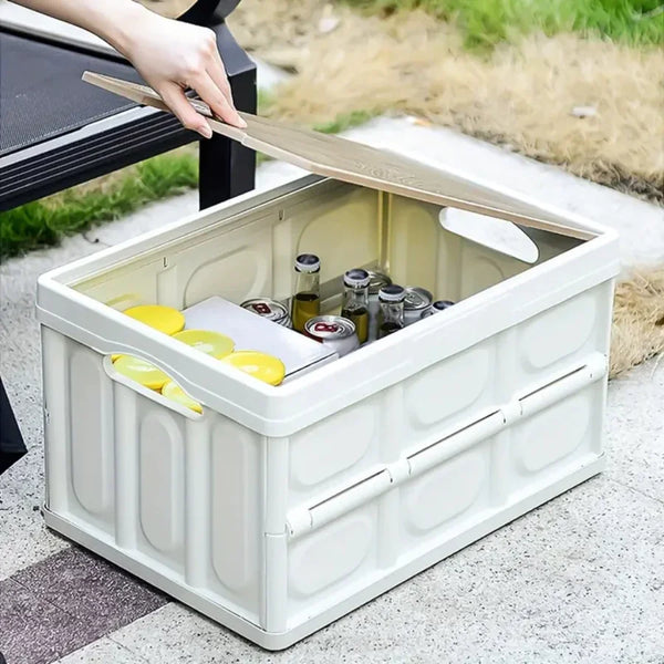 Caixa de Armazenamento Dobrável – Plástica, Portátil e de Grande Capacidade