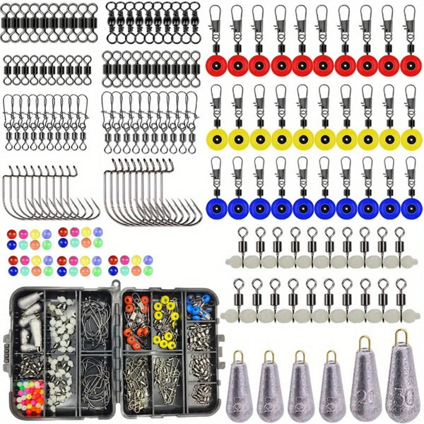 Kit 177 Peças Giradores e Snaps de Pesca – Conectores Reforçados em Aço Inoxidável